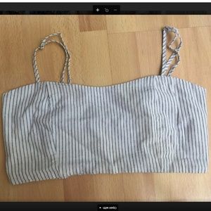 John Galt Striped Crop Top